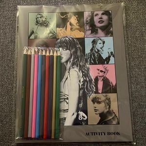 Taylor Swift The Eras Tour Activity Book and Colored Pencils NEW IN PLASTIC